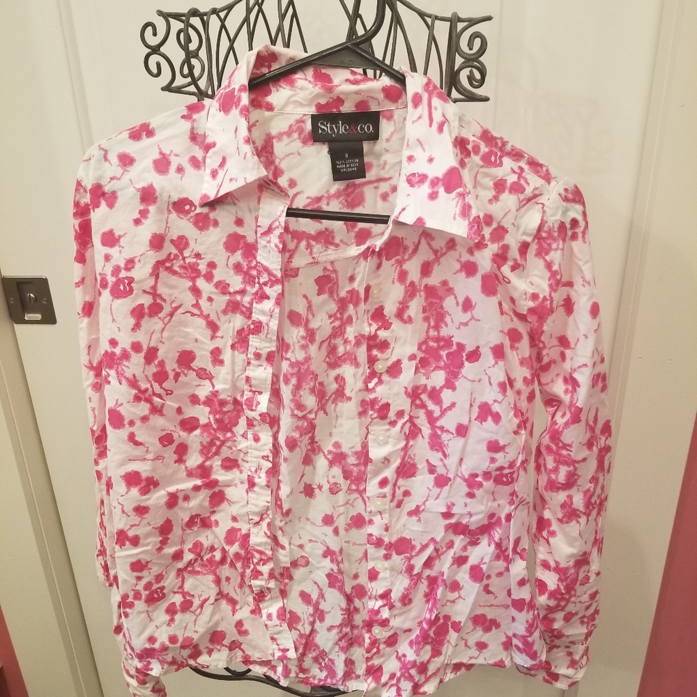 Cotton button front blouse